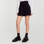 Short Taille Haute En Tweed