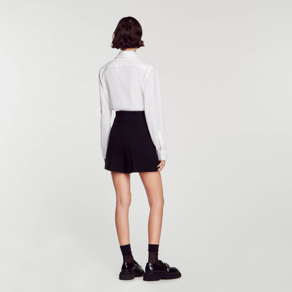 Short Taille Haute En Tweed