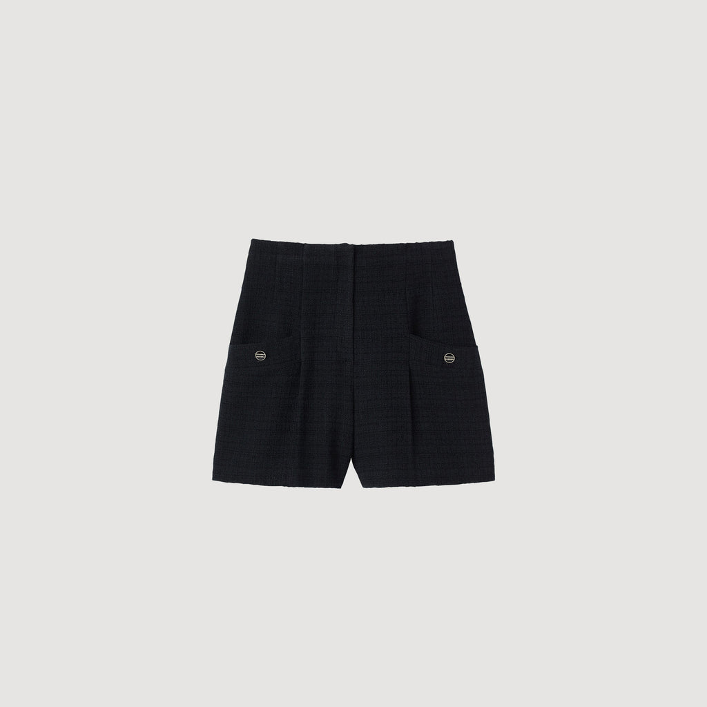 Short Taille Haute En Tweed