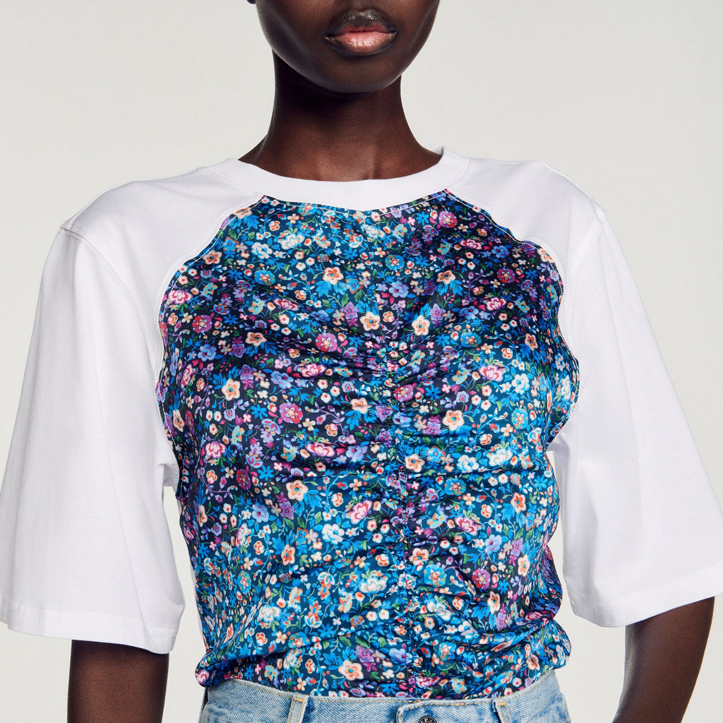 T-Shirt Foulard Ouvert Au Dos