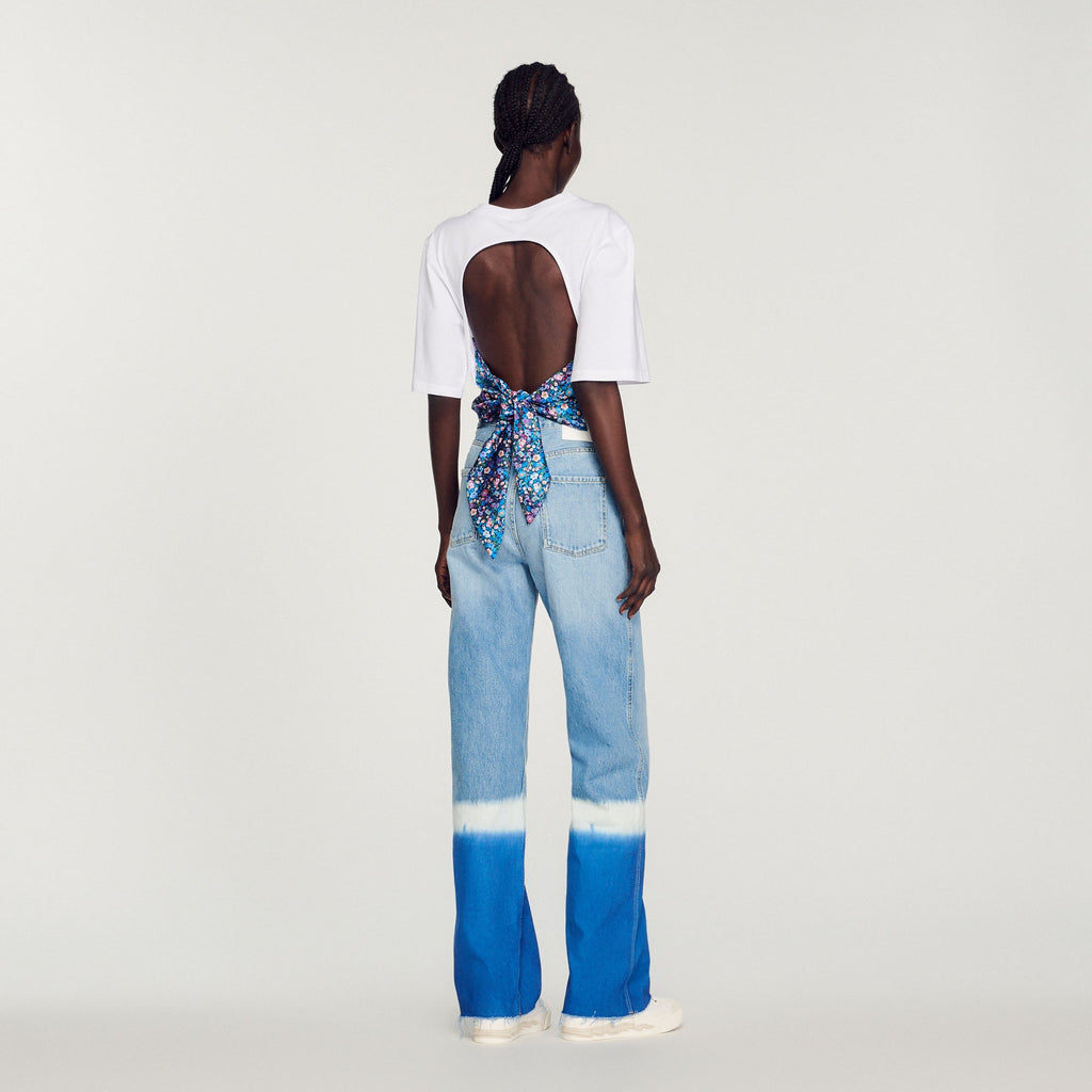 T-Shirt Foulard Ouvert Au Dos