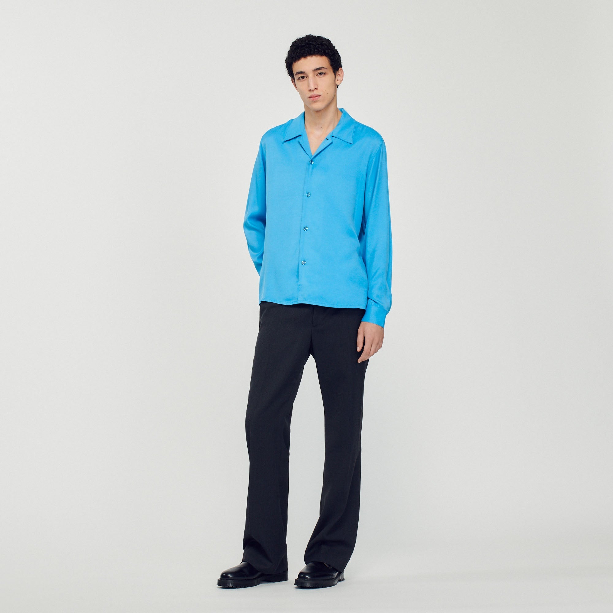 Men's Flowy Funnel Neck Shirt