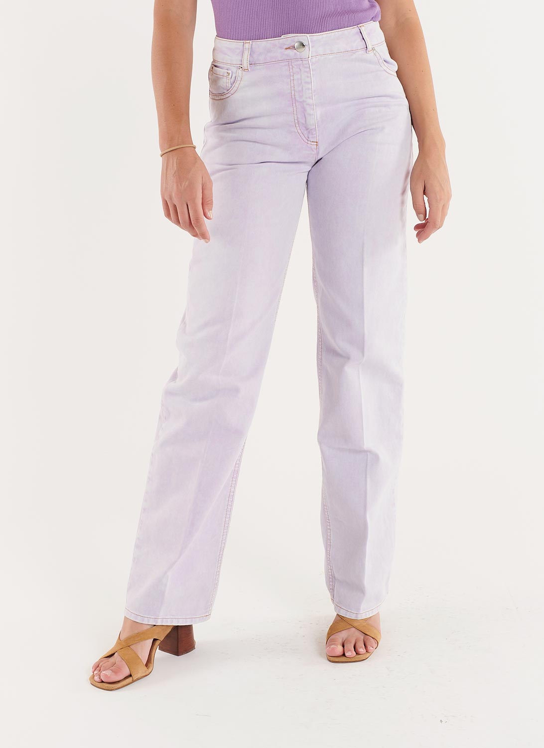 Jean Avec Broderies - Lilas - Femme