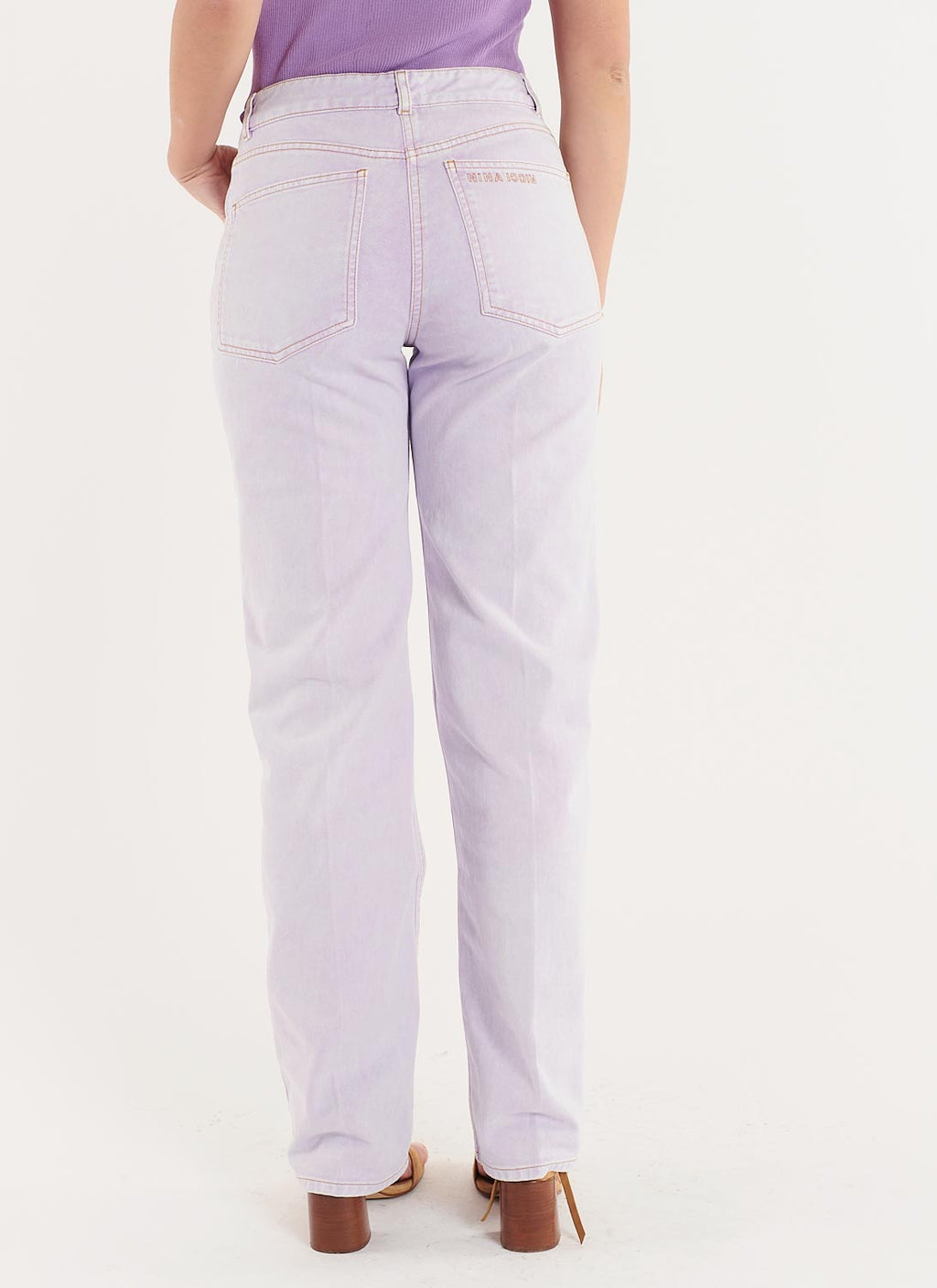 Jean Avec Broderies - Lilas - Femme