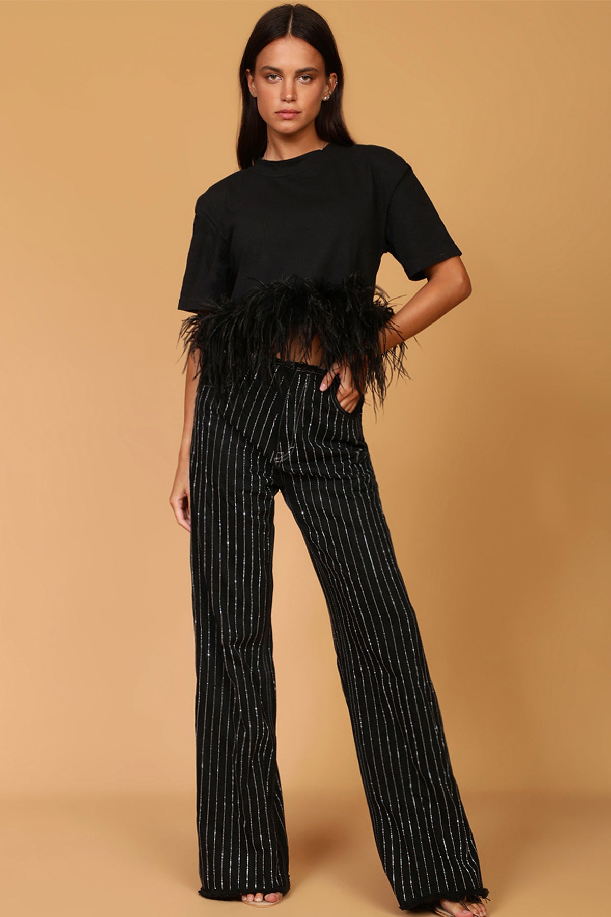 Vaqueros Scarlett - Strass Negro