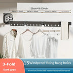 Python - Wall-Mounted Clothes Airer - Aluminium - Black