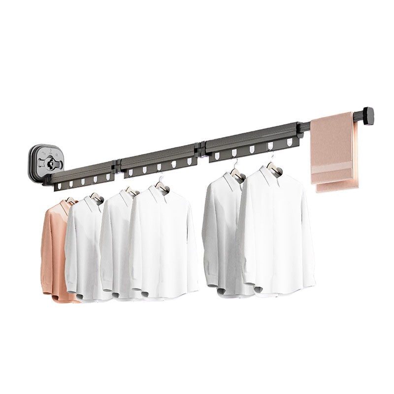Python - Wall-Mounted Clothes Airer - Aluminium - Black