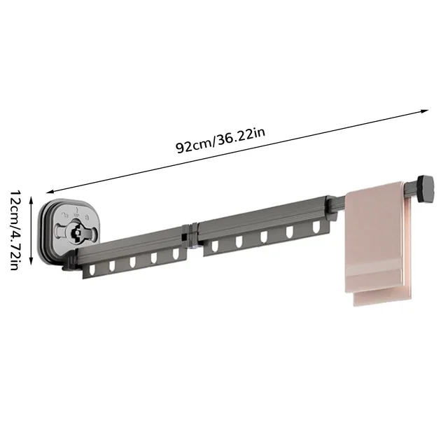 Python - Tendedero de Ropa de Pared - Aluminio - Negro