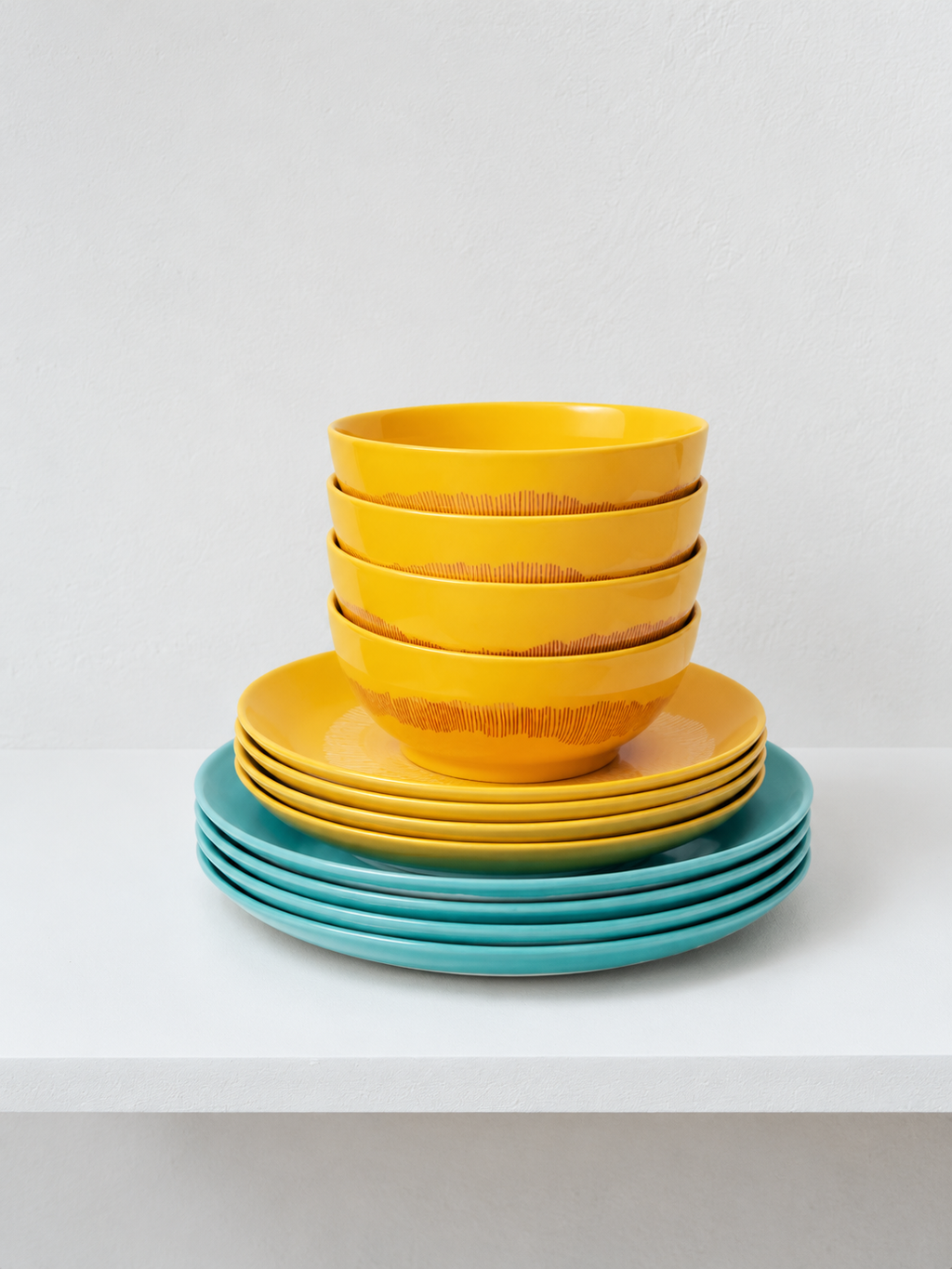 Feast - Set per iniziare 12 pezzi - Gres - Giallo Azzurro
