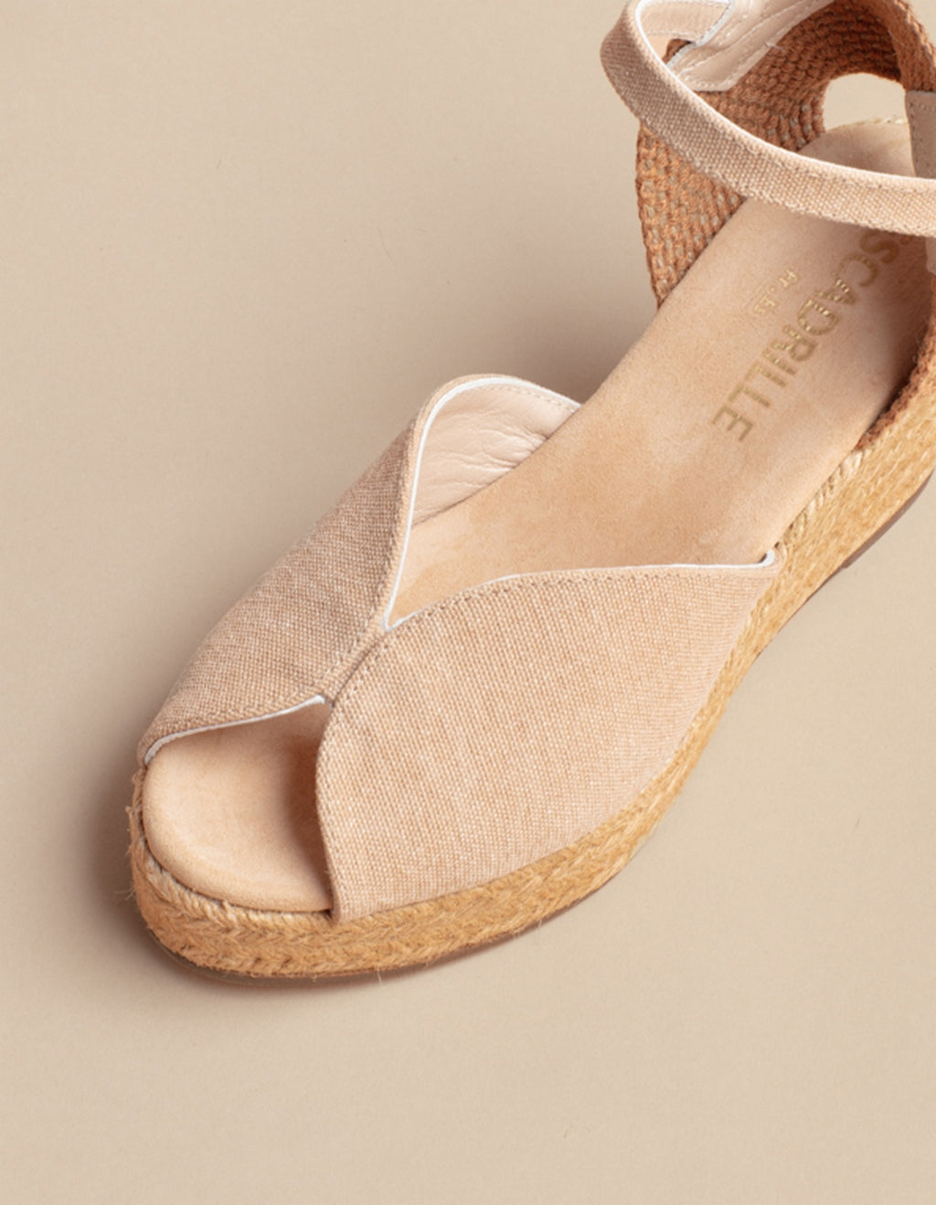 Espadrilles Compensées Séville Bride - Toile Beige - Femme