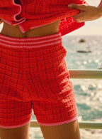 Shorts De Punto Polo - Fresa