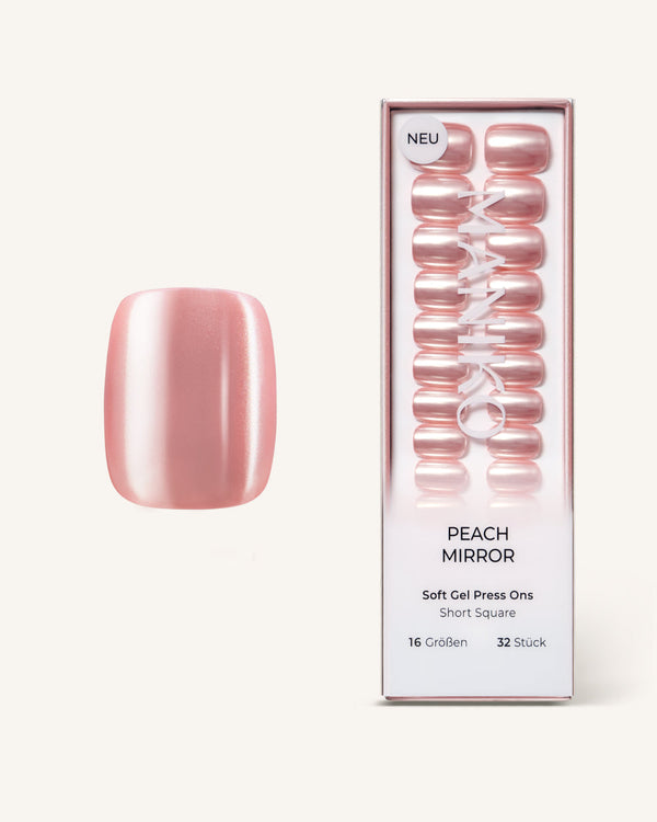 Peach Mirror (Short, Square) - Press Ons