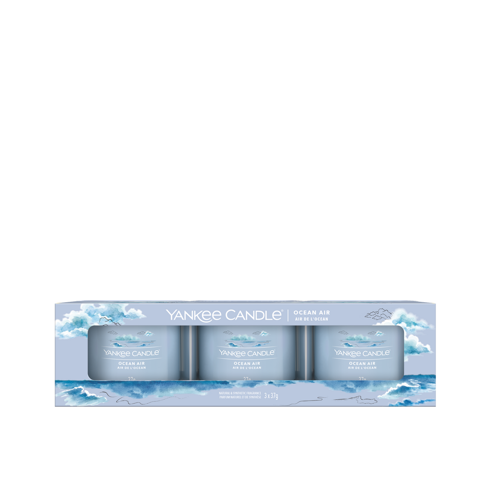 Yankee Candle - 3 Glass Votive Candles - Ocean Air