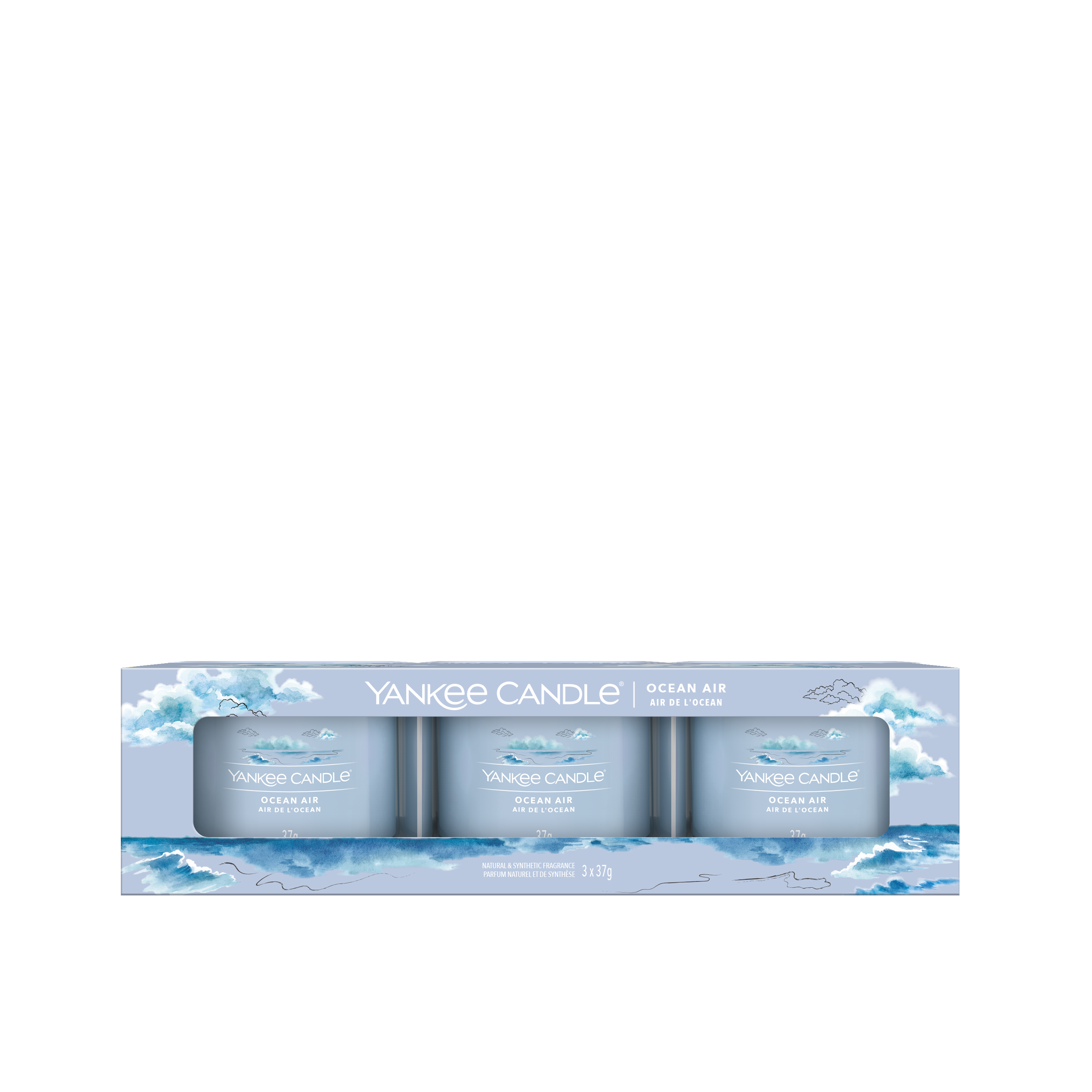 Yankee Candle - 3 Glass Votive Candles - Ocean Air