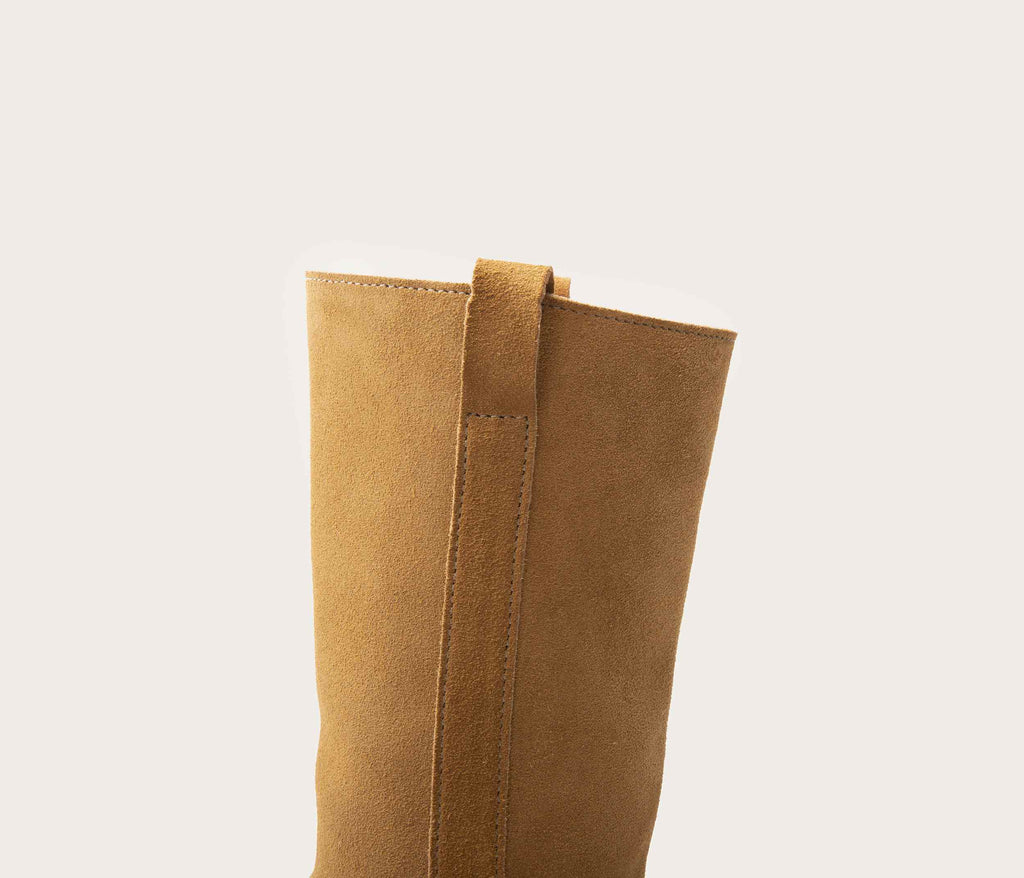 Bottes Simone - Velours Havane - Femme