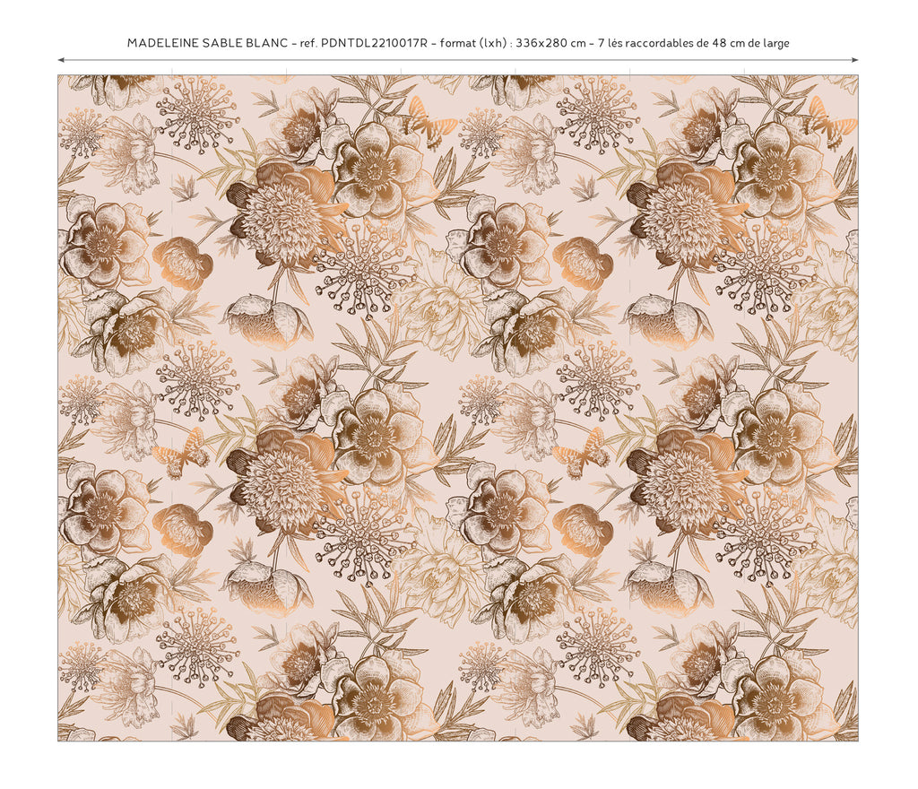 Panoramic Wallpaper - Madeleine - White Sand