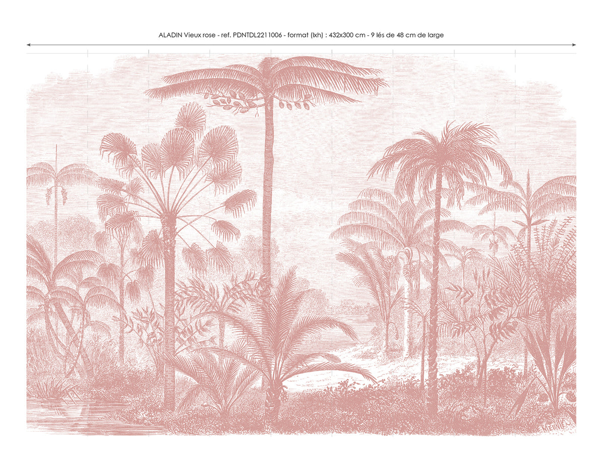 Aladin Panoramic Wallpaper - Old Pink