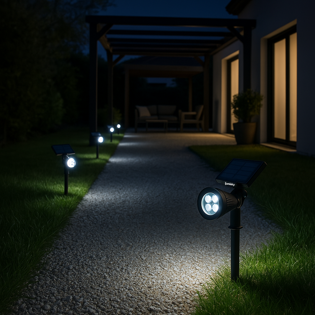 Spiky - Solar Spotlight - Plastic - Black