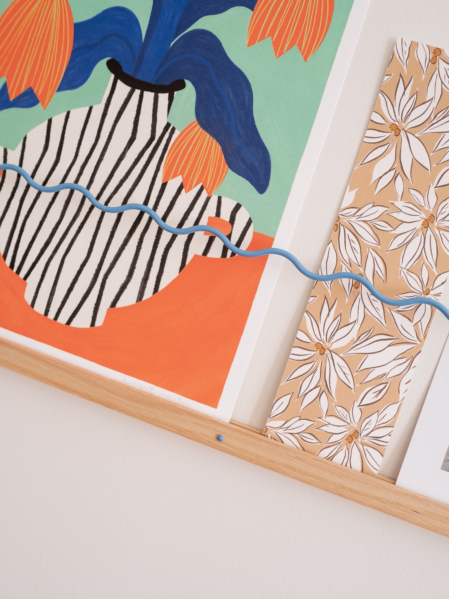 Étagère Photos  Super-Poses Onde - Bleu Pastel