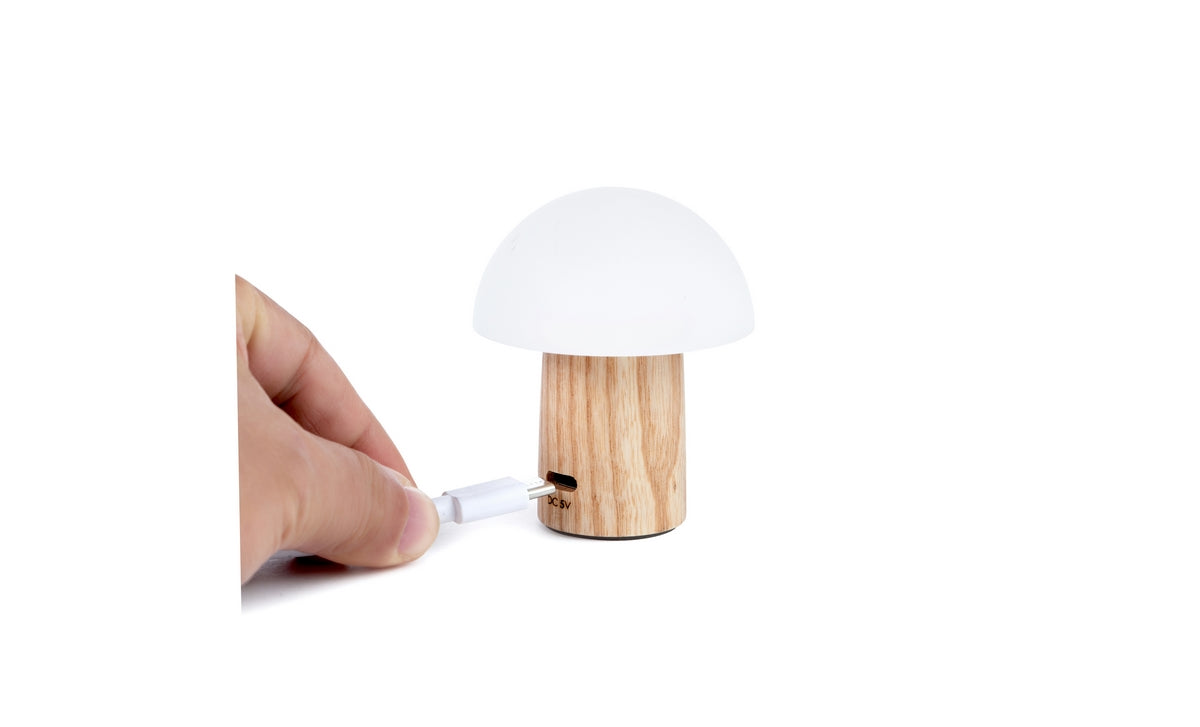 Lampe Champignon Alice - Frêne Blanc
