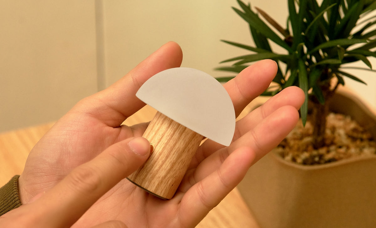 Lampe Champignon Alice - Frêne Blanc