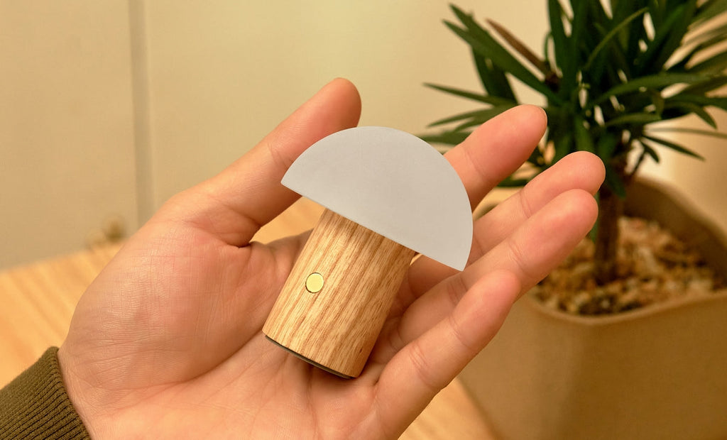 Lampe Champignon Alice - Frêne Blanc