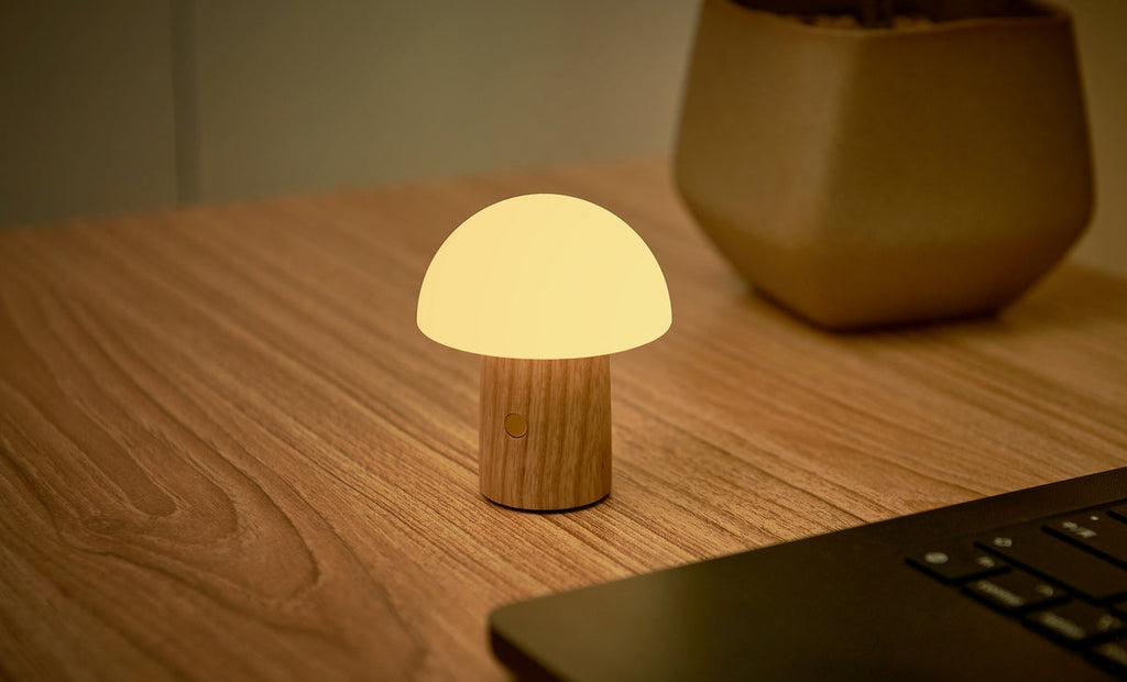 Lampe Champignon Alice - Frêne Blanc