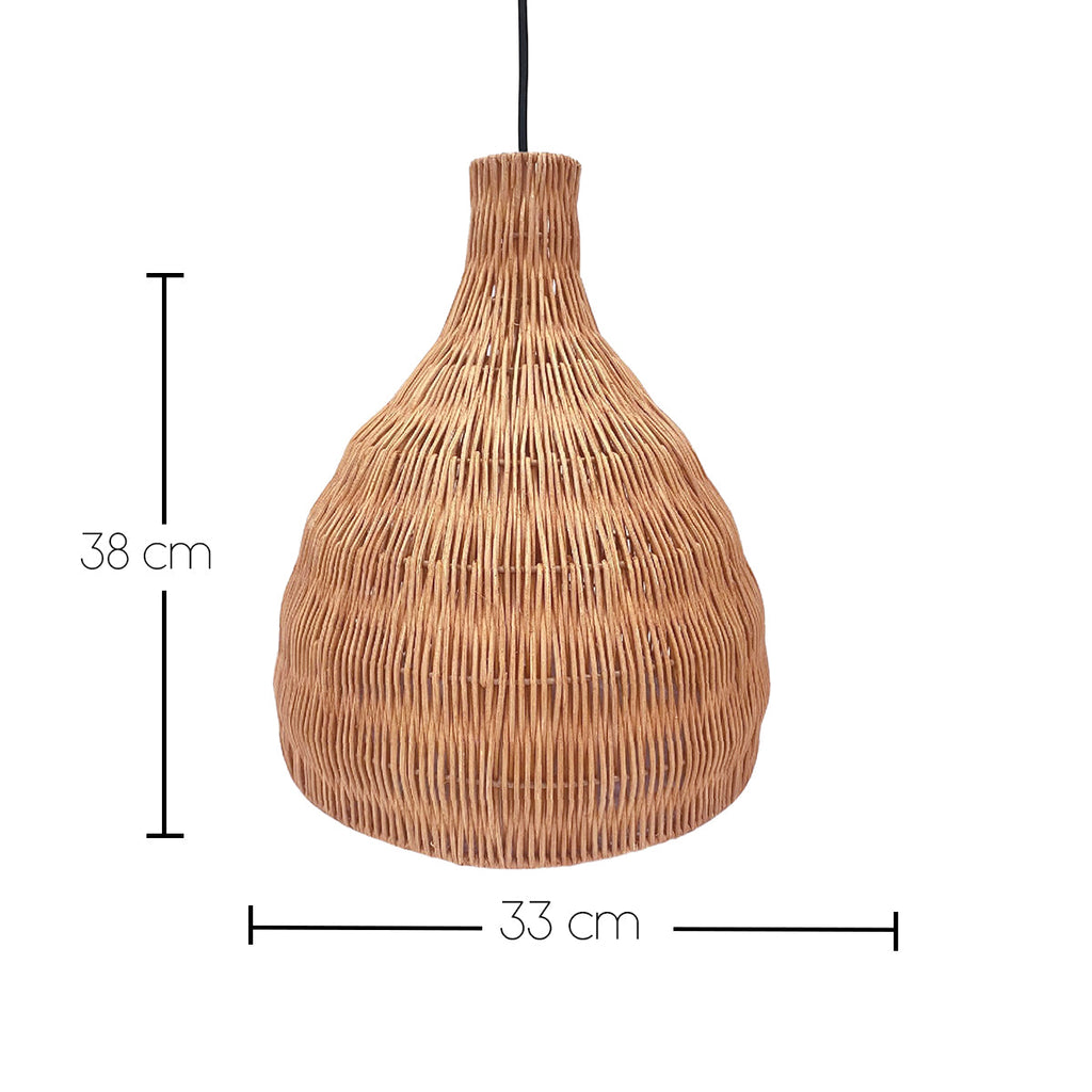 Bella - Lámpara colgante solar - Ratán - Beige