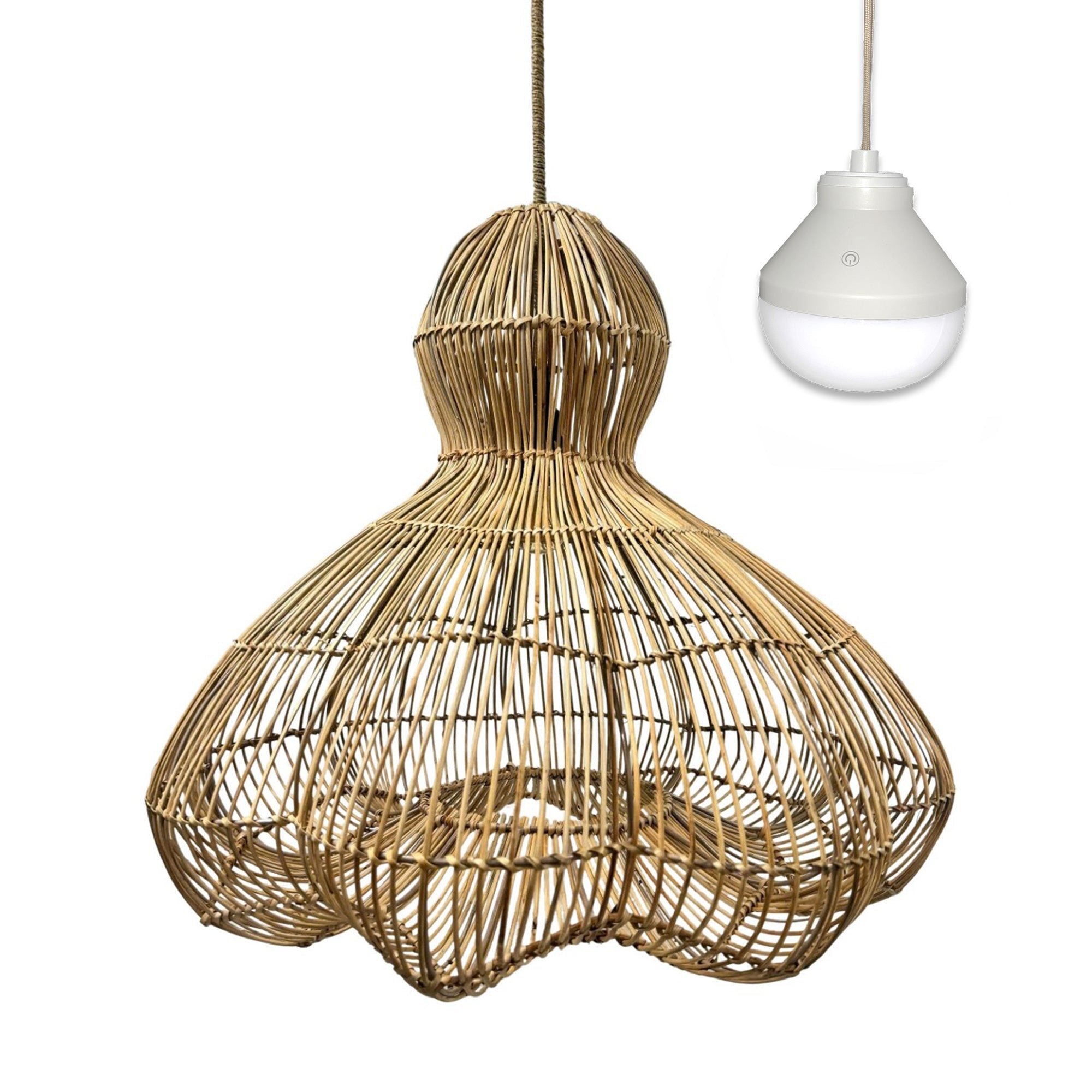 Ronda - Wireless Pendant Lamp - Rattan - Beige
