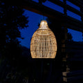 Suspension solaire bohème naturel style vannerie tressée LED blanc chaud HOLIDAY H42cm - REDDECO.com