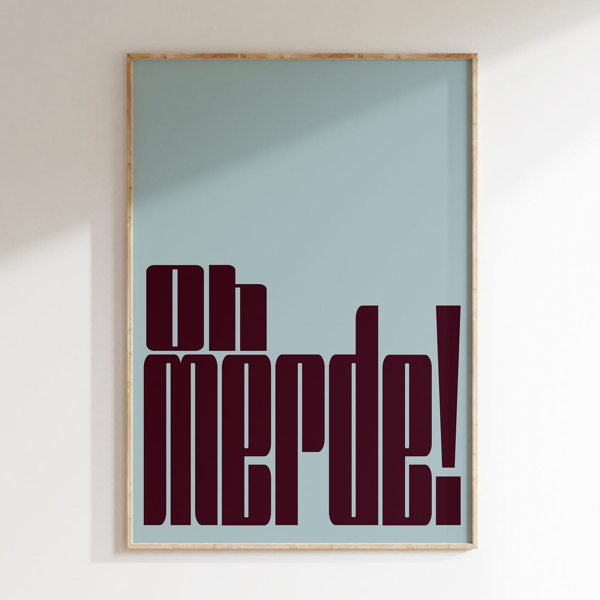Typography - Affiche Oh Merde - Bordeaux/Bleu