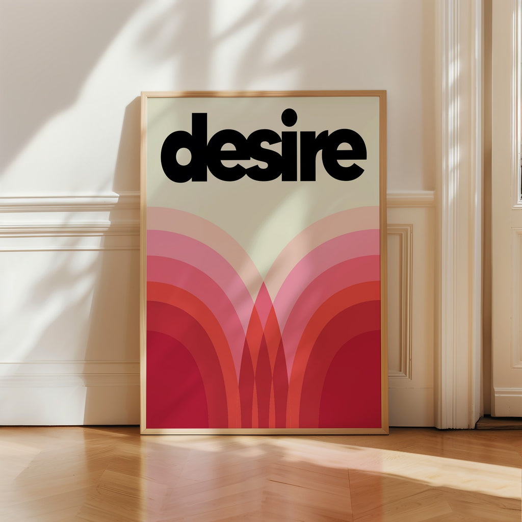 Typography - Affiche Desire Noir - Noir