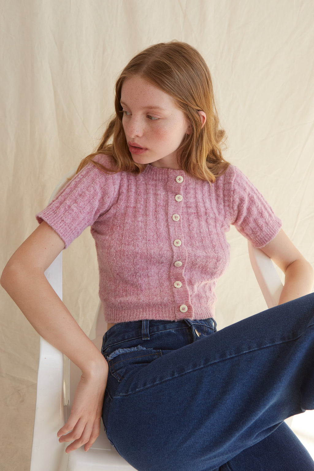 Top de punto Dalia - Rosa