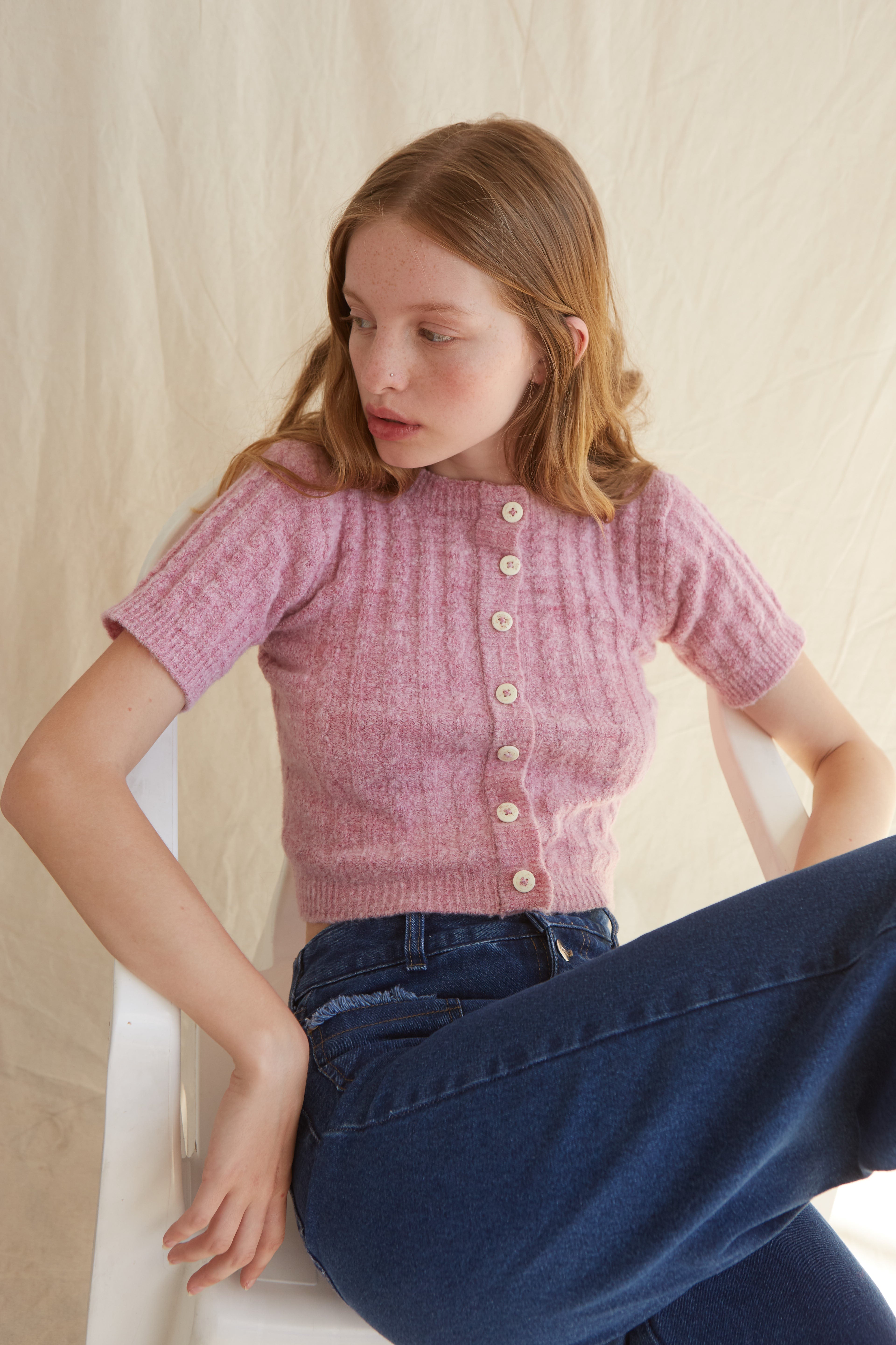 Top de punto Dalia - Rosa