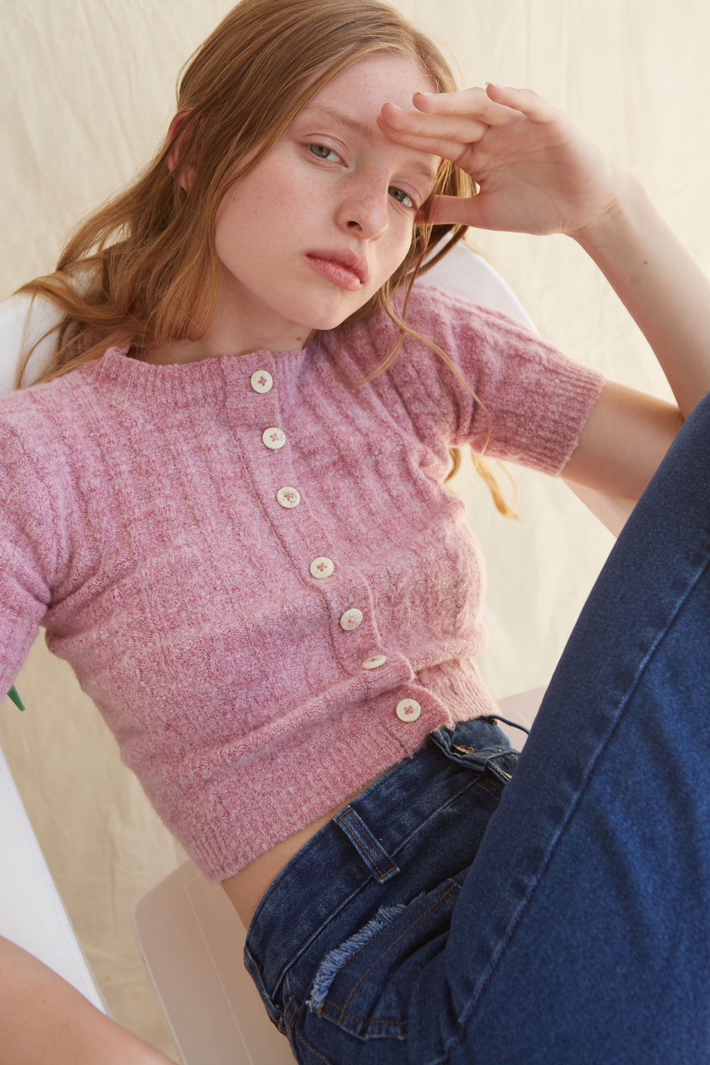 Top de punto Dalia - Rosa