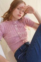 Top de punto Dalia - Rosa