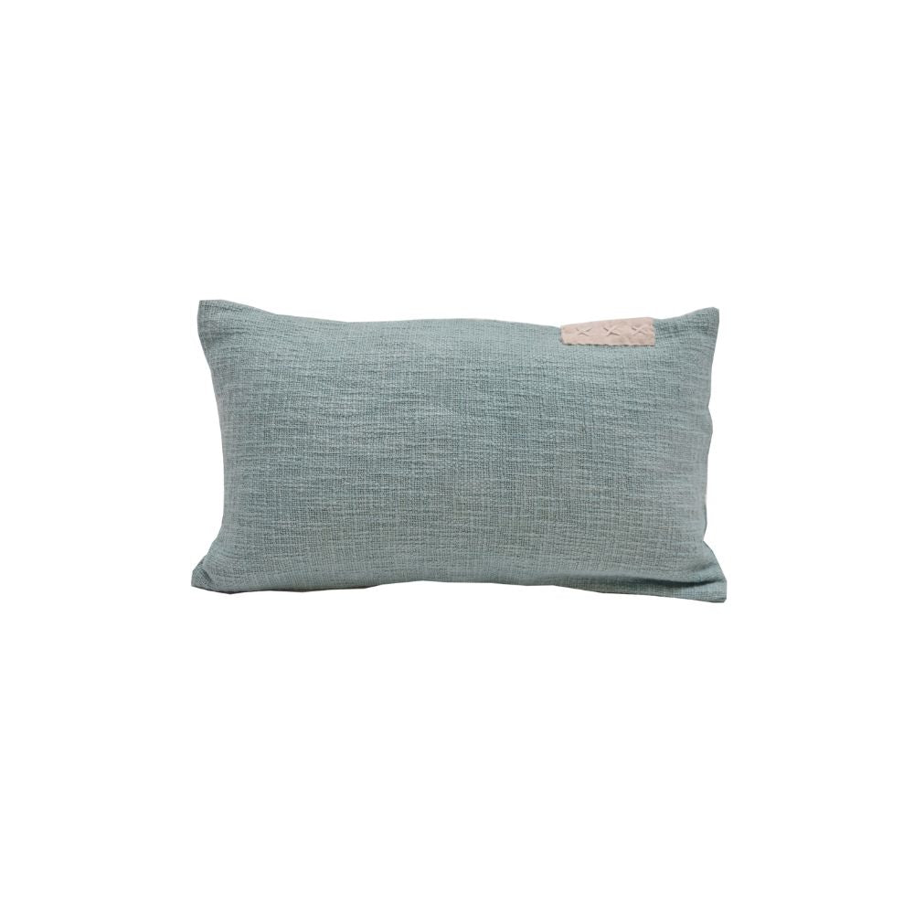 Taichi Slub Cotton Cushion - Aqua
