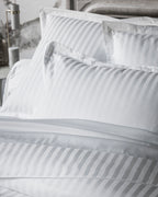 Satén Liso Jacquard - Funda de Almohada - Blanco