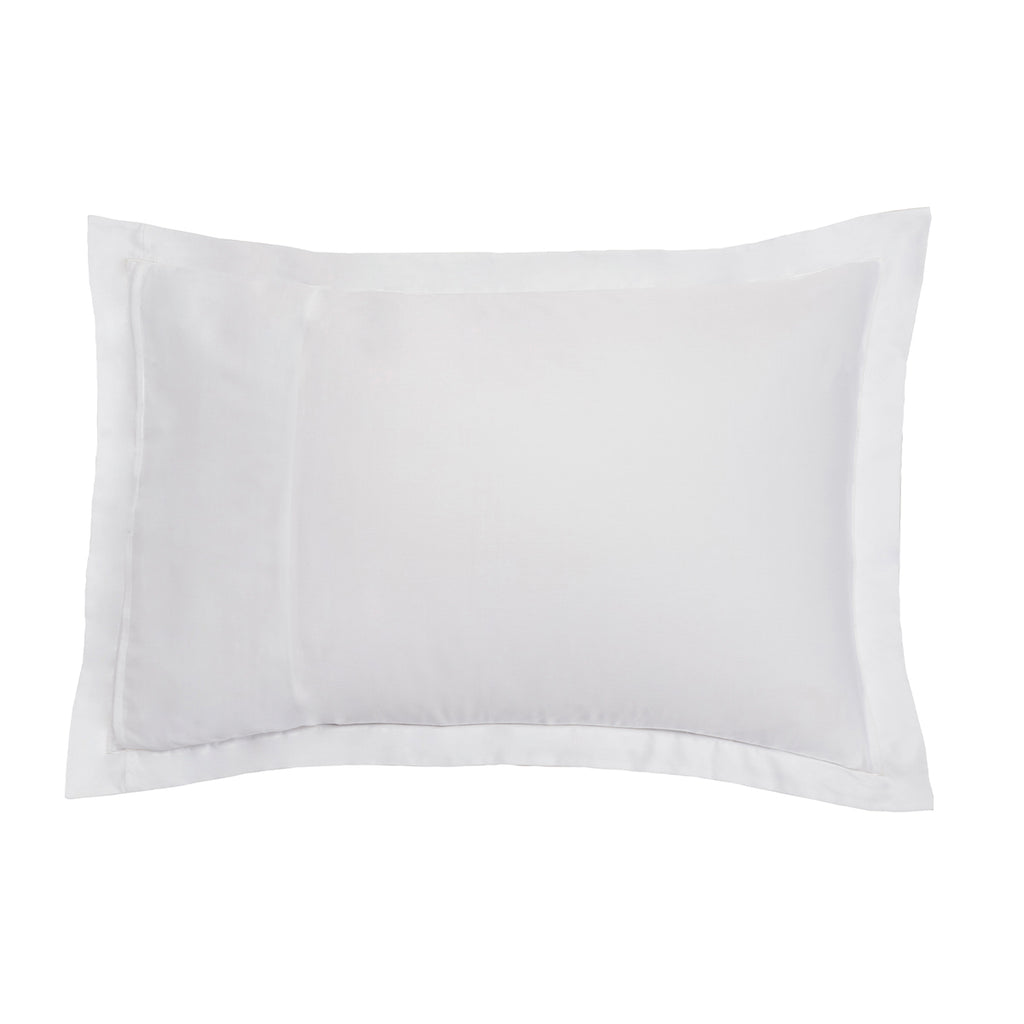 Satén Liso Jacquard - Funda de Almohada - Blanco