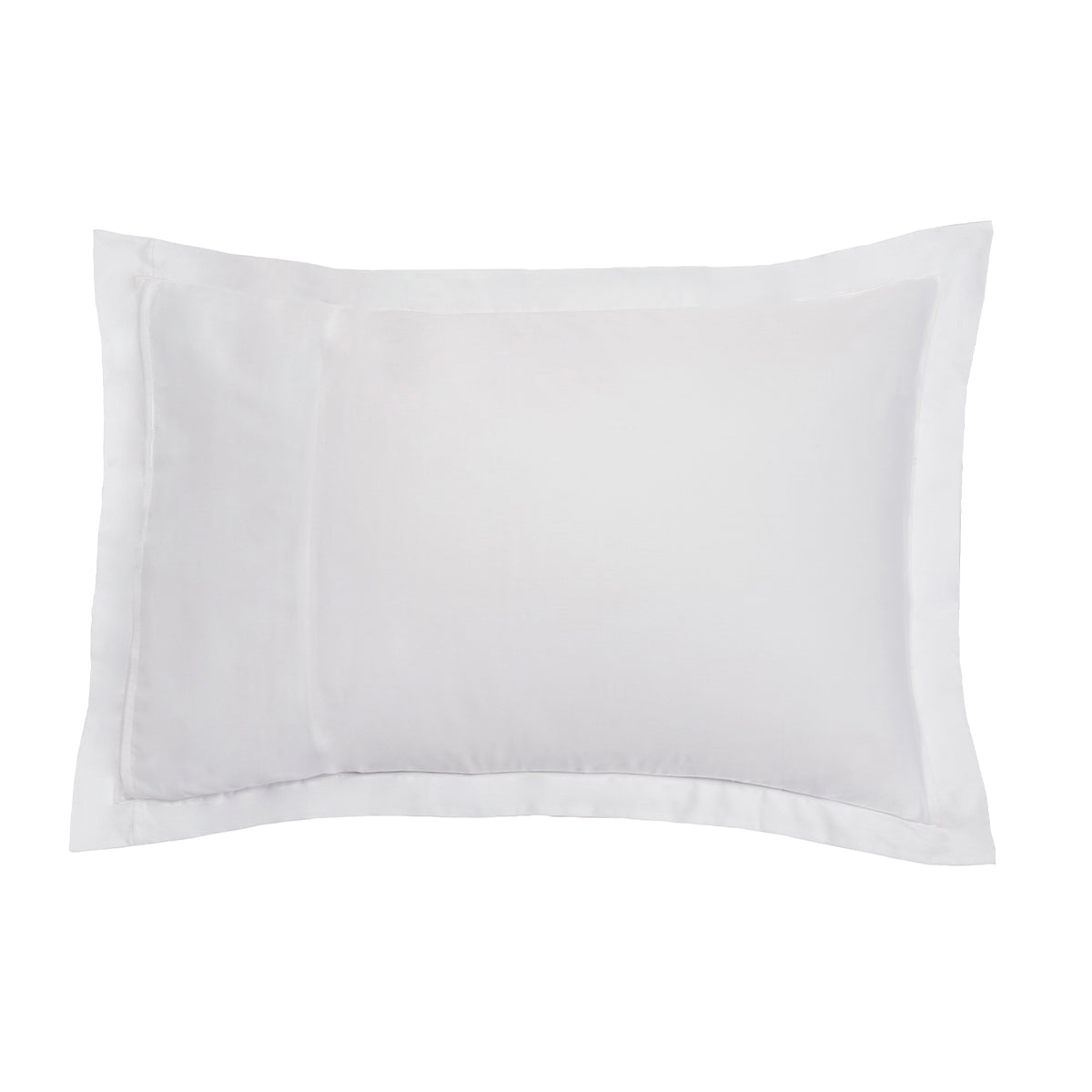 Satén Liso Jacquard - Funda de Almohada - Blanco