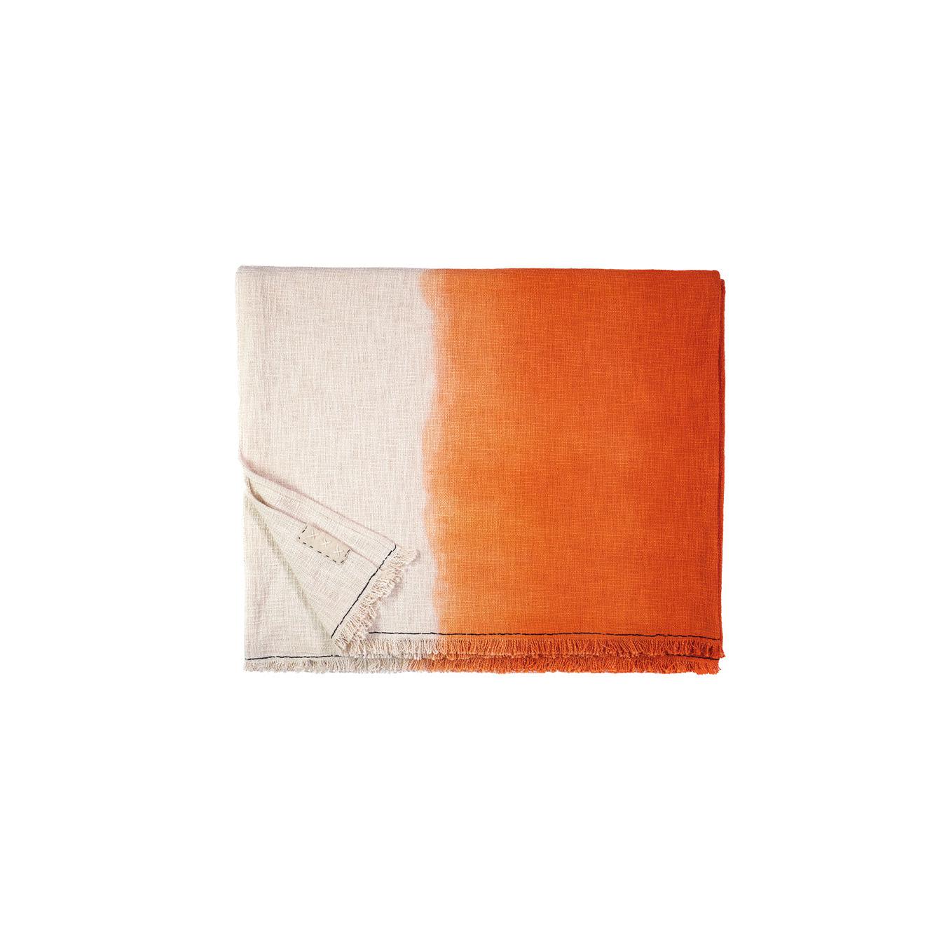 Plaid En Coton Flammé Tandem - Mandarine