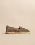 Espadrilles Plates Taormina - Cuir Daim Kaki - Homme
