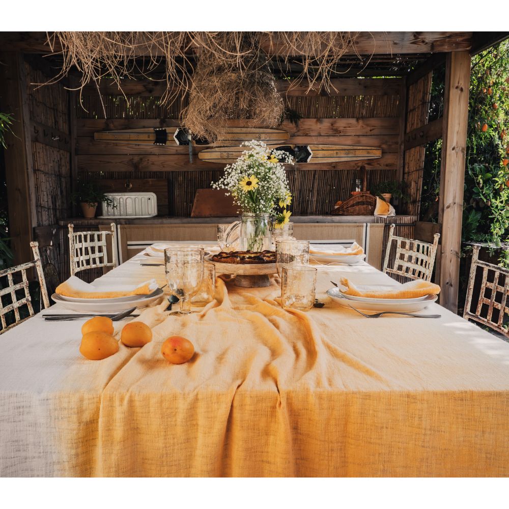 Grande Nappe En Coton Tara - Coloris Marigold