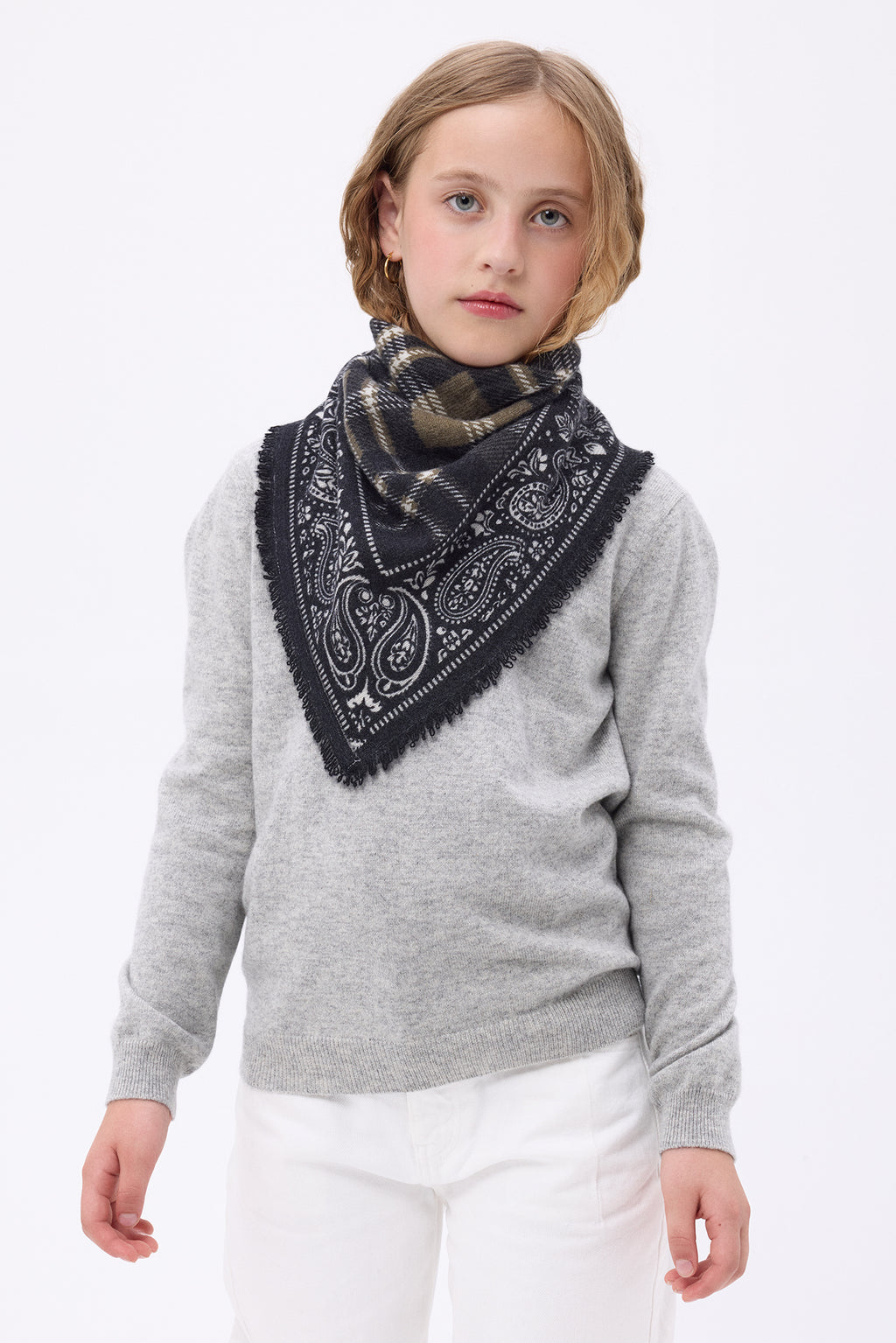 Liten Bandana Tartan – Khakigrön – Barn