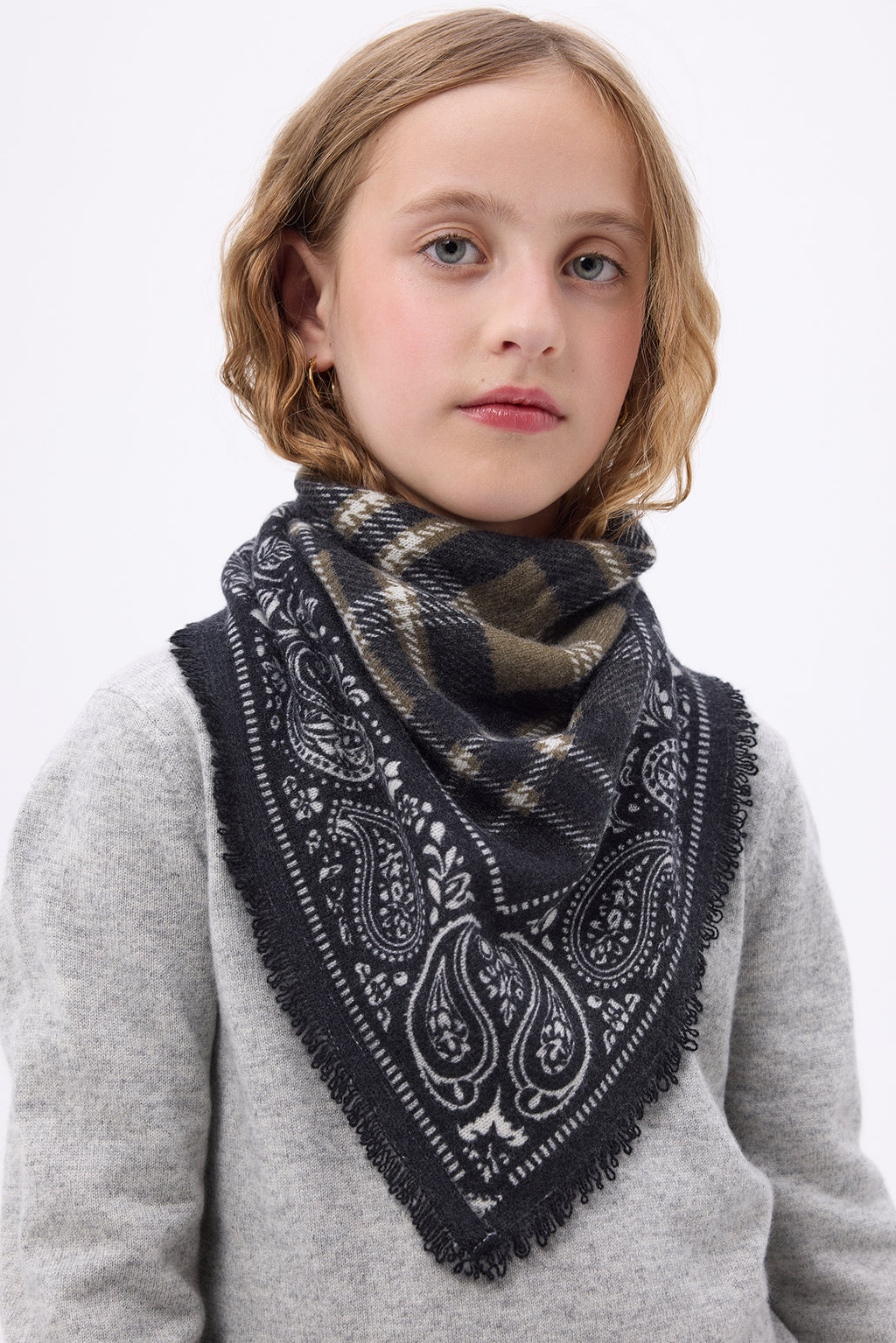 Liten Bandana Tartan – Khakigrön – Barn