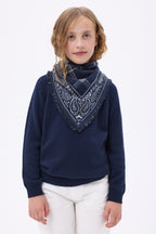 Mała bandana w kratę tartan – Granatowy – Dziecko