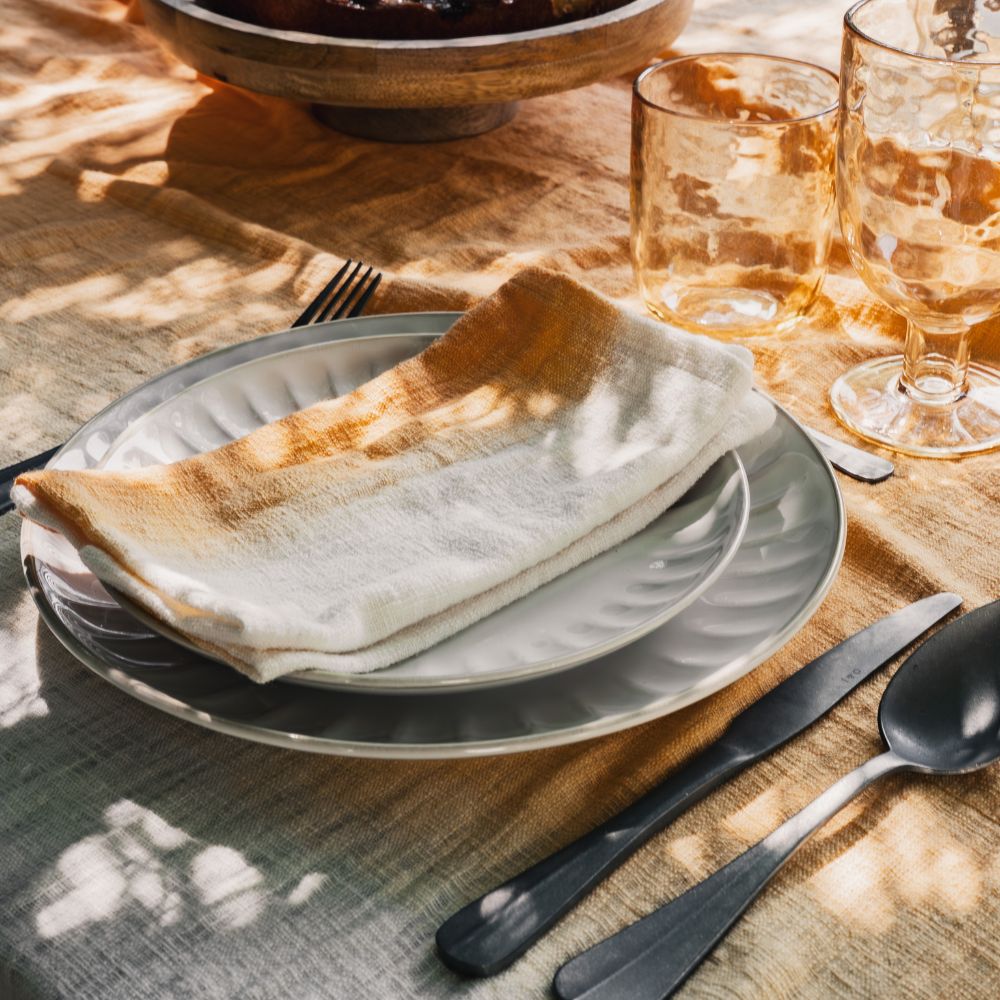 Lot De 4 Serviettes De Table En Coton Tatin - Coloris Marigold