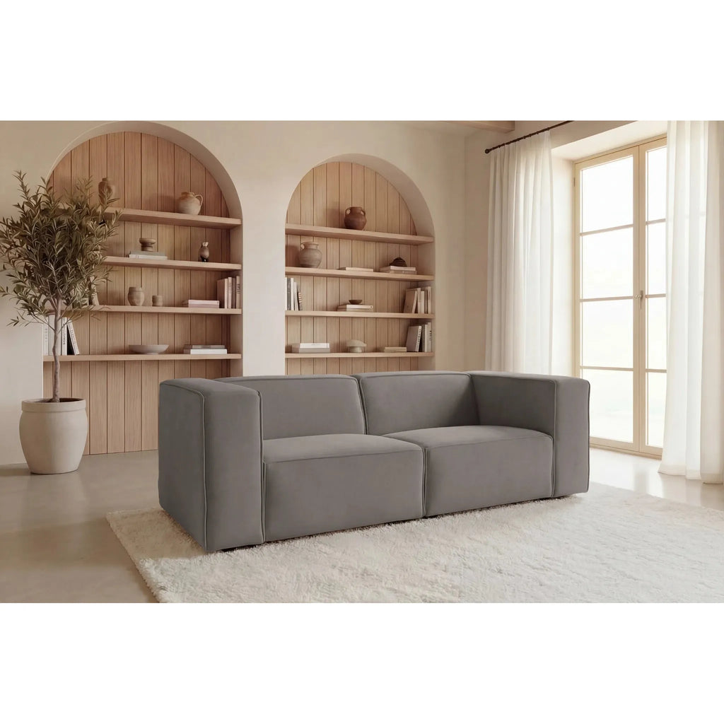 Mini Basil - Glat Stof - Lige Sofa