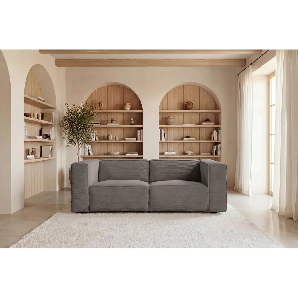 Mini Basil - lille sofa i fløjl - lige sofa