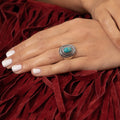 Bague Puxax Turquoise 0,29Ct Et Argent Massif